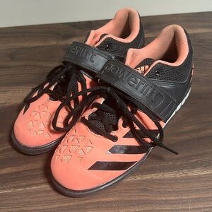 Adidas powerlifting platform shoes.